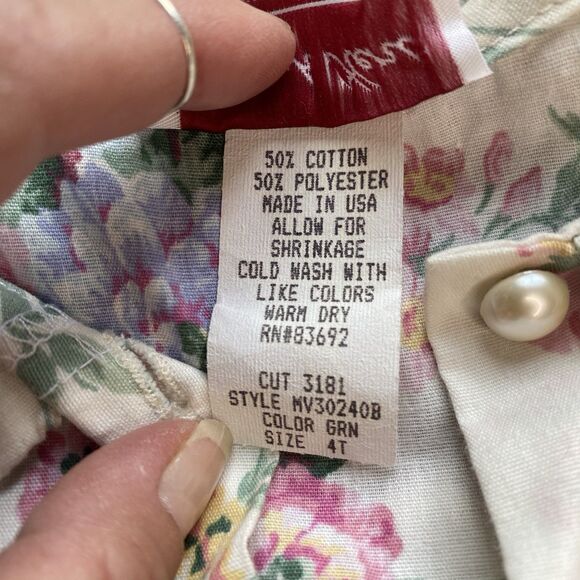 Vintage Sarah Kent Fancy Party Dress. Size 4T. USA. Polycotton. Pockets. 1980's. - Picture 12 of 16